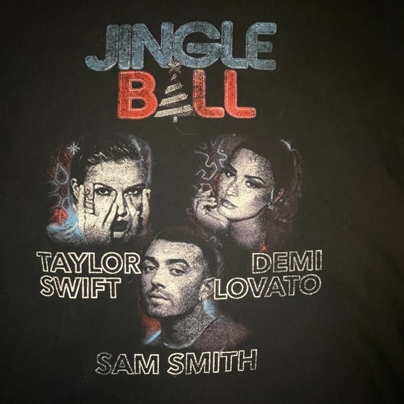 Taylor Swift Concert Shirt Medium Black Ed Sheeran Demi Lovato Jingle Ball 2017 - Picture 3 of 8